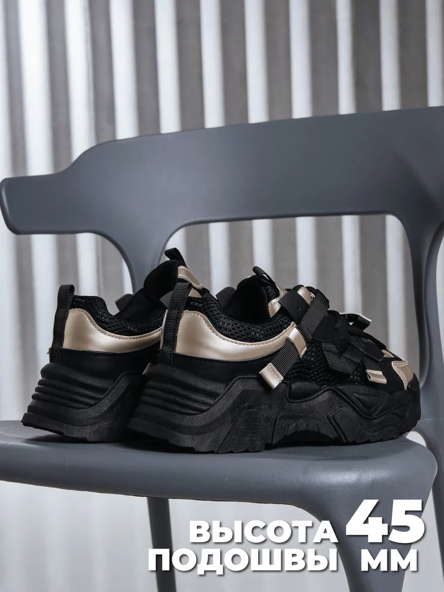 Кроссовки жен. 462-130-01/20 black+gold р.35