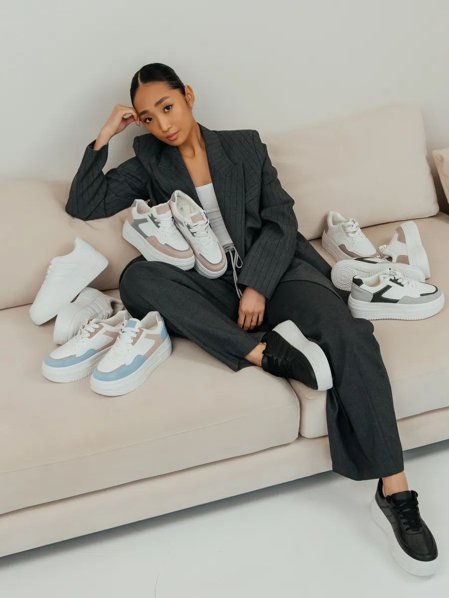 Кроссовки жен. 462-102-10/01 black+white р.34