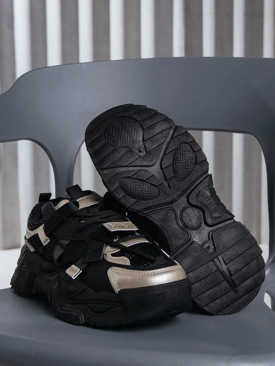 Кроссовки жен. 462-130-01/20 black+gold р.35