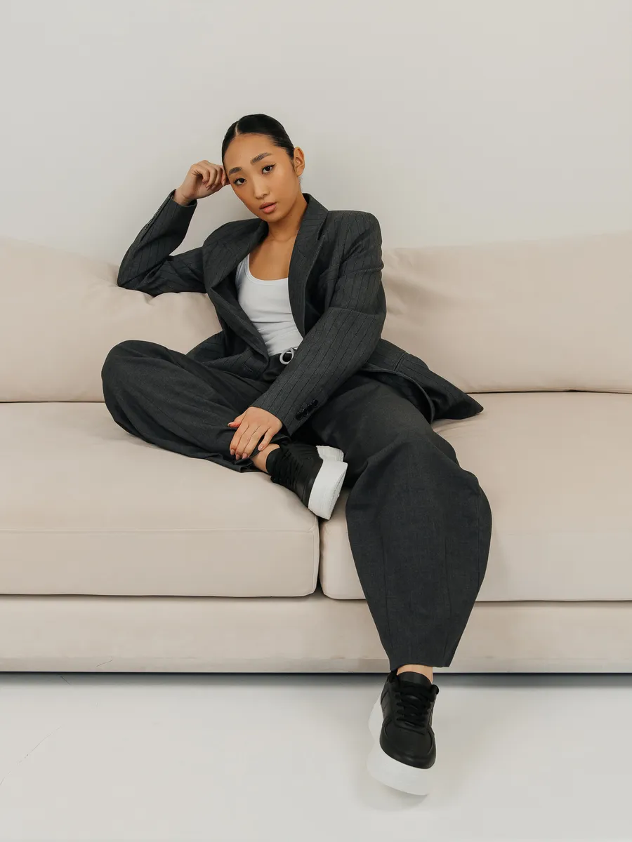 Кроссовки жен. 462-102-10/01 black+white р.34