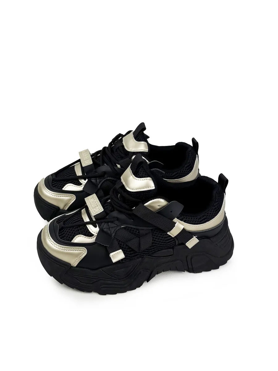 Кроссовки жен. 462-130-01/20 black+gold р.35