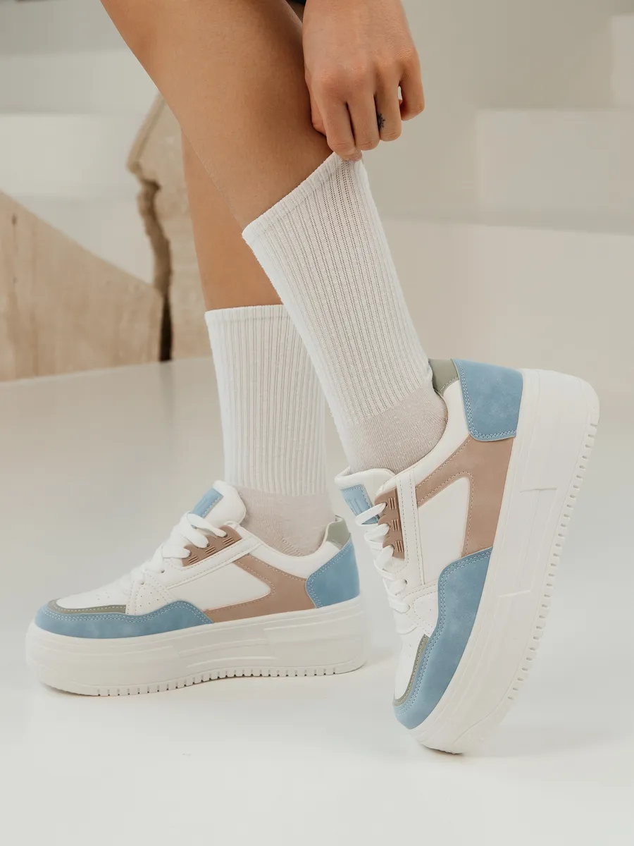 Кроссовки жен. 462-106-10-04-07 white+blue+pink р.34