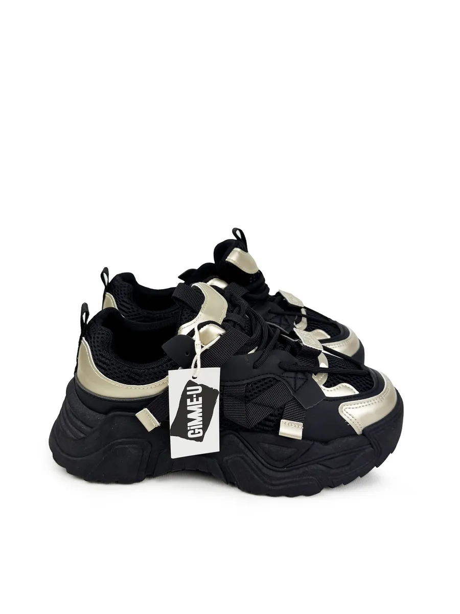 Кроссовки жен. 462-130-01/20 black+gold р.35
