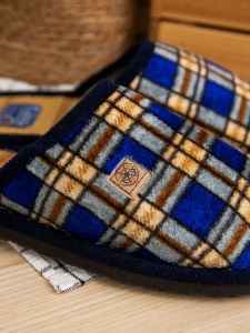 Тапочки домашние мужские А-160-1-02 в клетку закрытые (р.40/41)