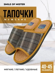 Тапочки домашние мужские А-56 В22-103-16 открытые (р.40/41)