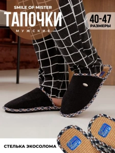 Тапочки домашние мужские А-67-001-01 закрытые (р.40/41)