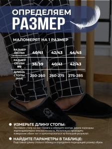 Тапочки домашние мужские А-86-001-01 закрытые (р.40/41)