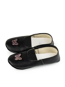 Чешки детские Р-068 черный, бабочка с пайетками р.23