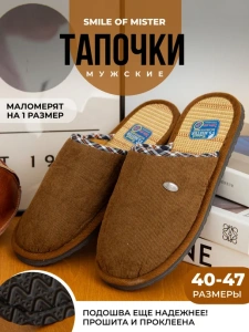 Тапочки домашние мужские А-56-201-1-16 закрытые (р.40/41)